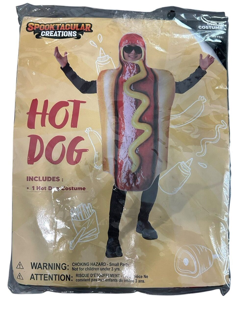 Child Hot Dog Costume Size S (5-7 yrs)